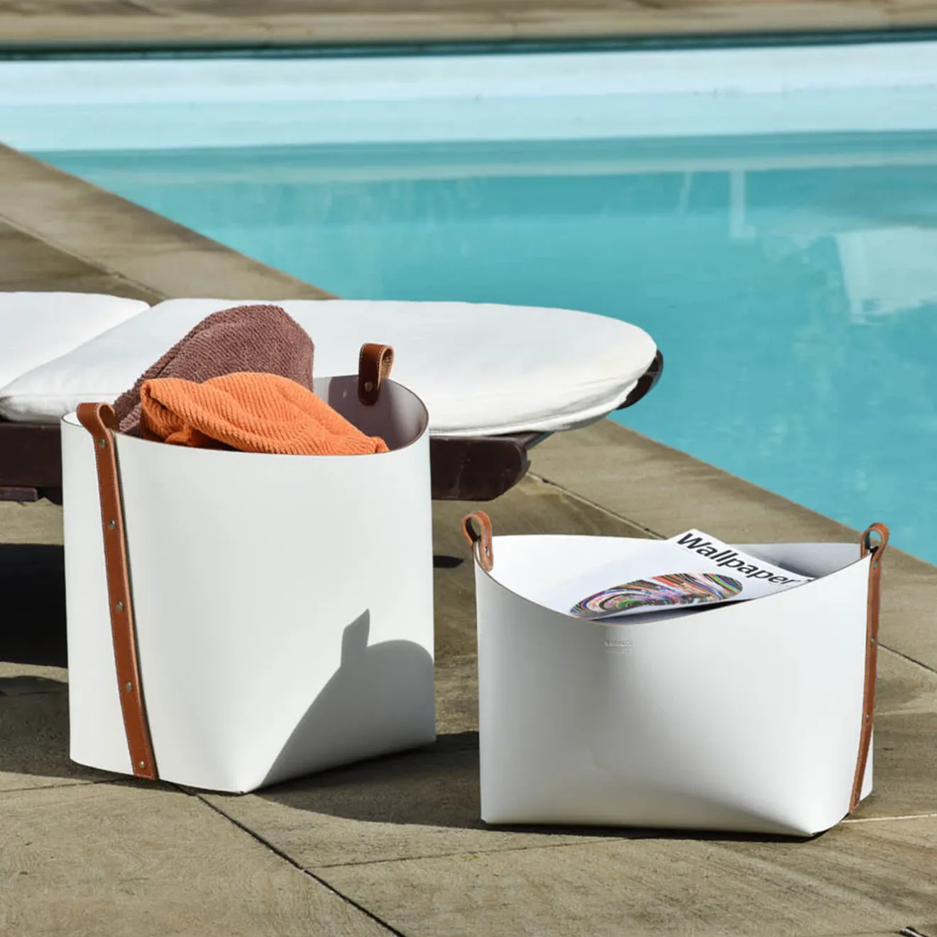 Pinetti Cestino in pelle grande Ovo