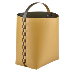 ADJ Style Cestino in pelle Helena senape e oliva