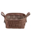 Bottega Conticelli Cestino in pelle intrecciata marrone