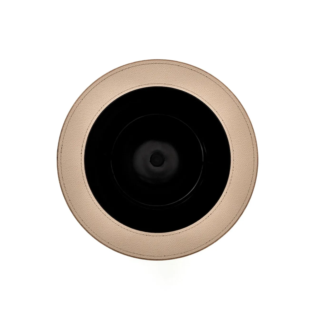 Pinetti Cestino per la carta in pelle Taupe Malaga con coperchio