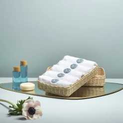 Mila Maurizi Cestino Porta Lavette Onda in Midollo con 6 Asciugamani