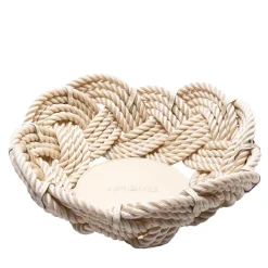 Marricreo Cestino rotondo in corda Maxi Cream