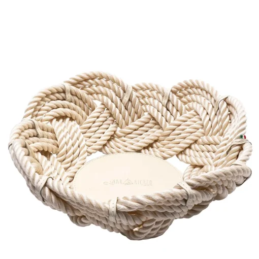 Marricreo Cestino rotondo in corda Maxi Cream