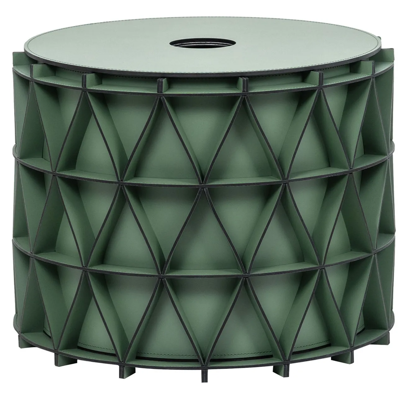 Pinetti Cesto Arena piccolo in pelle verde