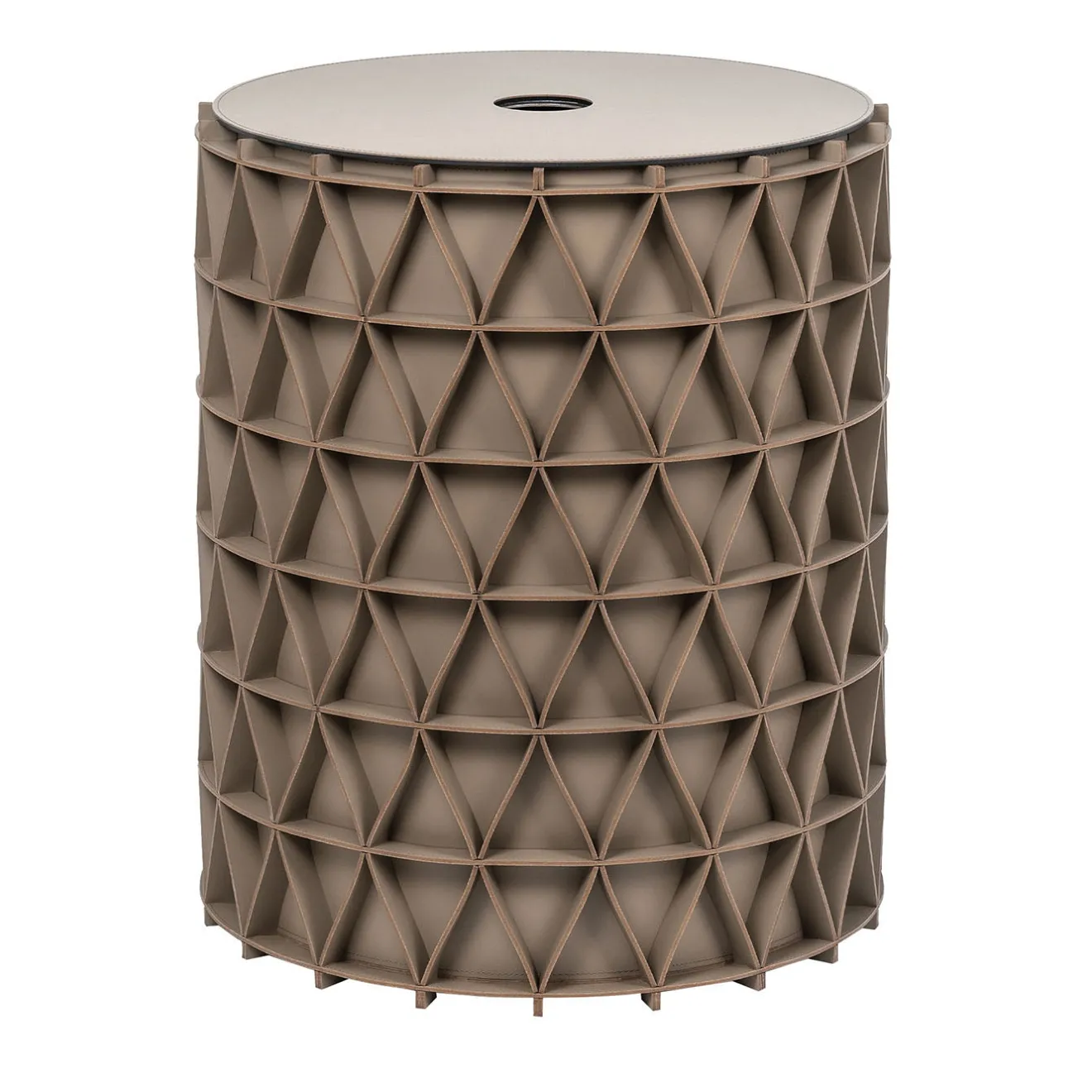 Pinetti Cesto da bucato Arena alto in pelle marrone