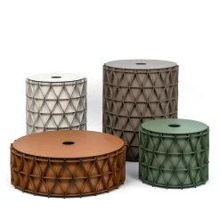 Pinetti Cesto da bucato Arena medio in pelle crema