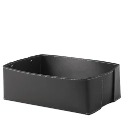 Casa Covre Cesto Moka in Pelle con Dettagli a Bottoni