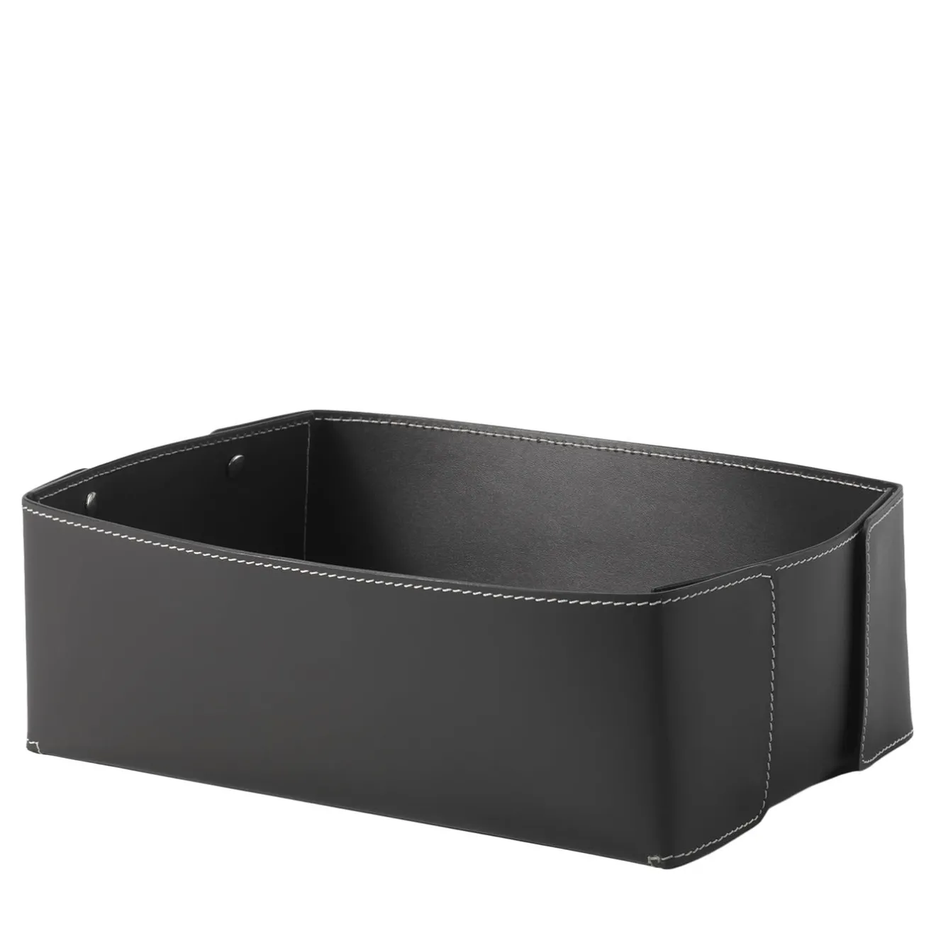 Casa Covre Cesto Moka in Pelle con Dettagli a Bottoni