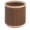 Giobagnara Cesto portaoggetti Monet in pelle e rattan