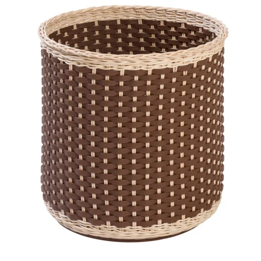 Giobagnara Cesto portaoggetti Monet in pelle e rattan