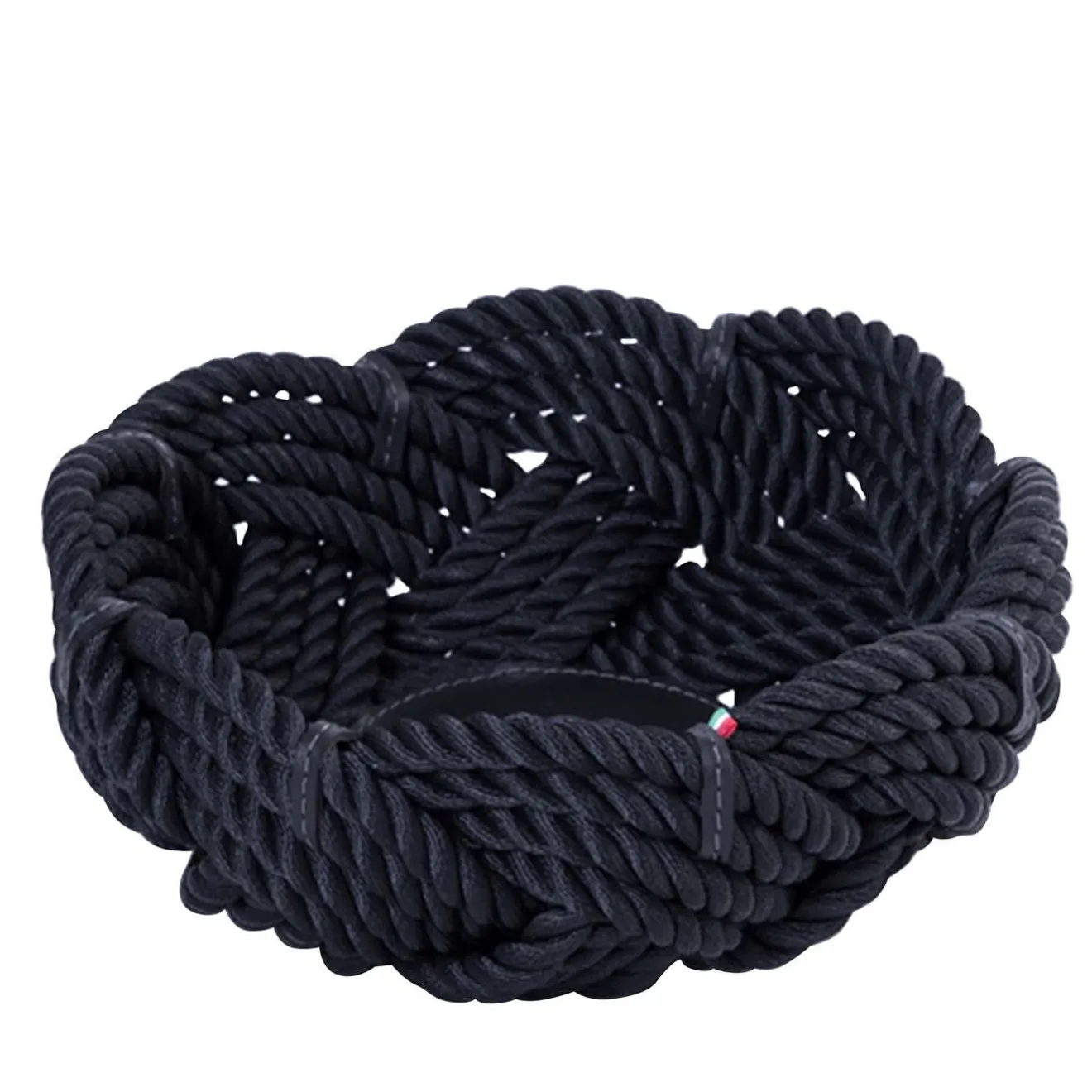 Marricreo Cesto rotondo in corda nera grande