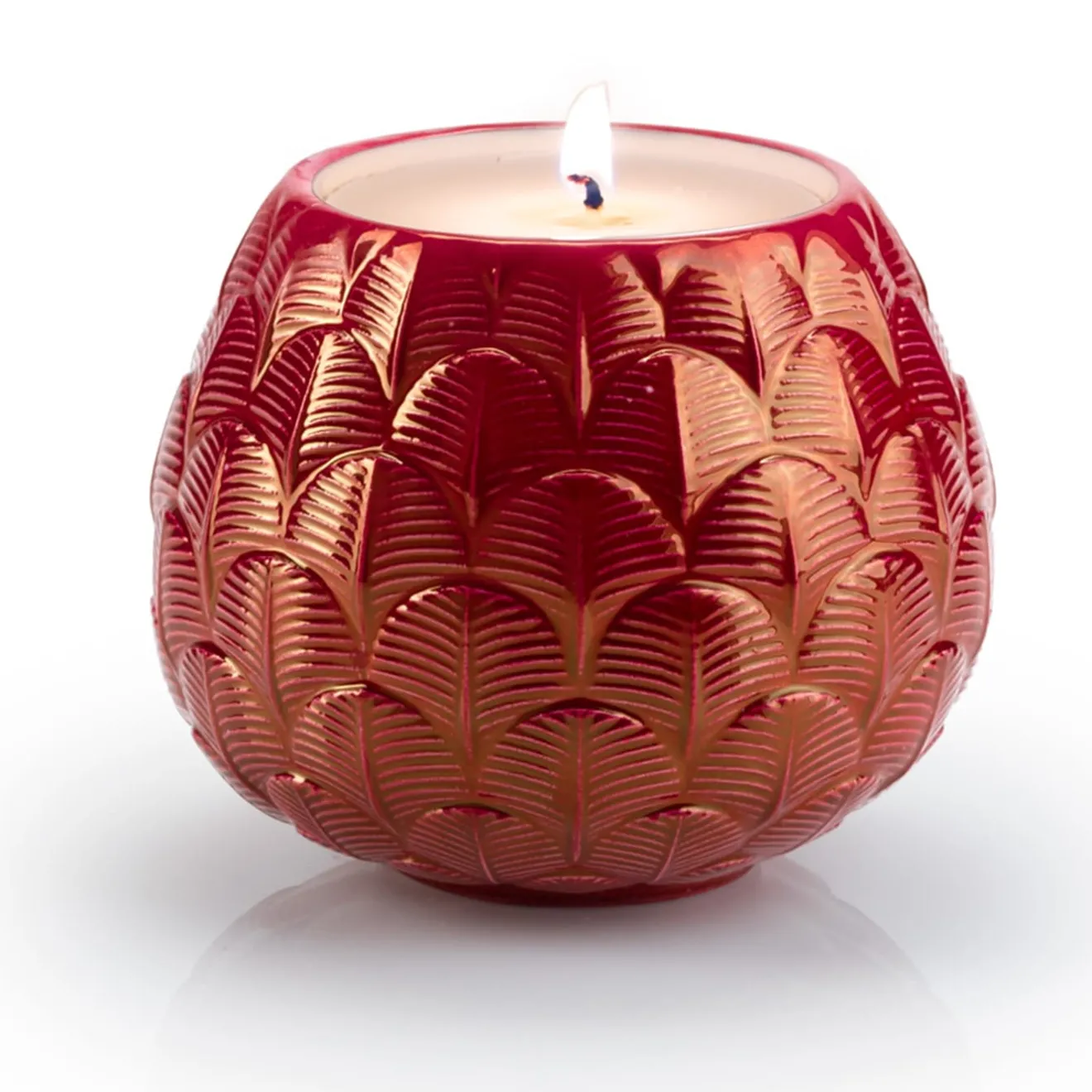 Villari CHARLOTTE PAVONE COPRICANDELA - ROSSO