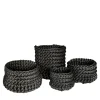 Rosanna Contadini Cilindro Set di 4 cestini neri di
