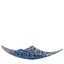 VéVé Glass Ciotola centrotavola in vetro di Murano a mosaico blu Rombo