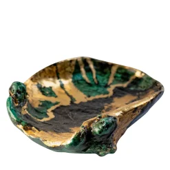 Angelo Salemi Ciotola centrotavola Voglia Di Mare Verdigris e Oro