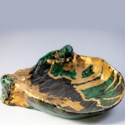 Angelo Salemi Ciotola centrotavola Voglia Di Mare Verdigris e Oro