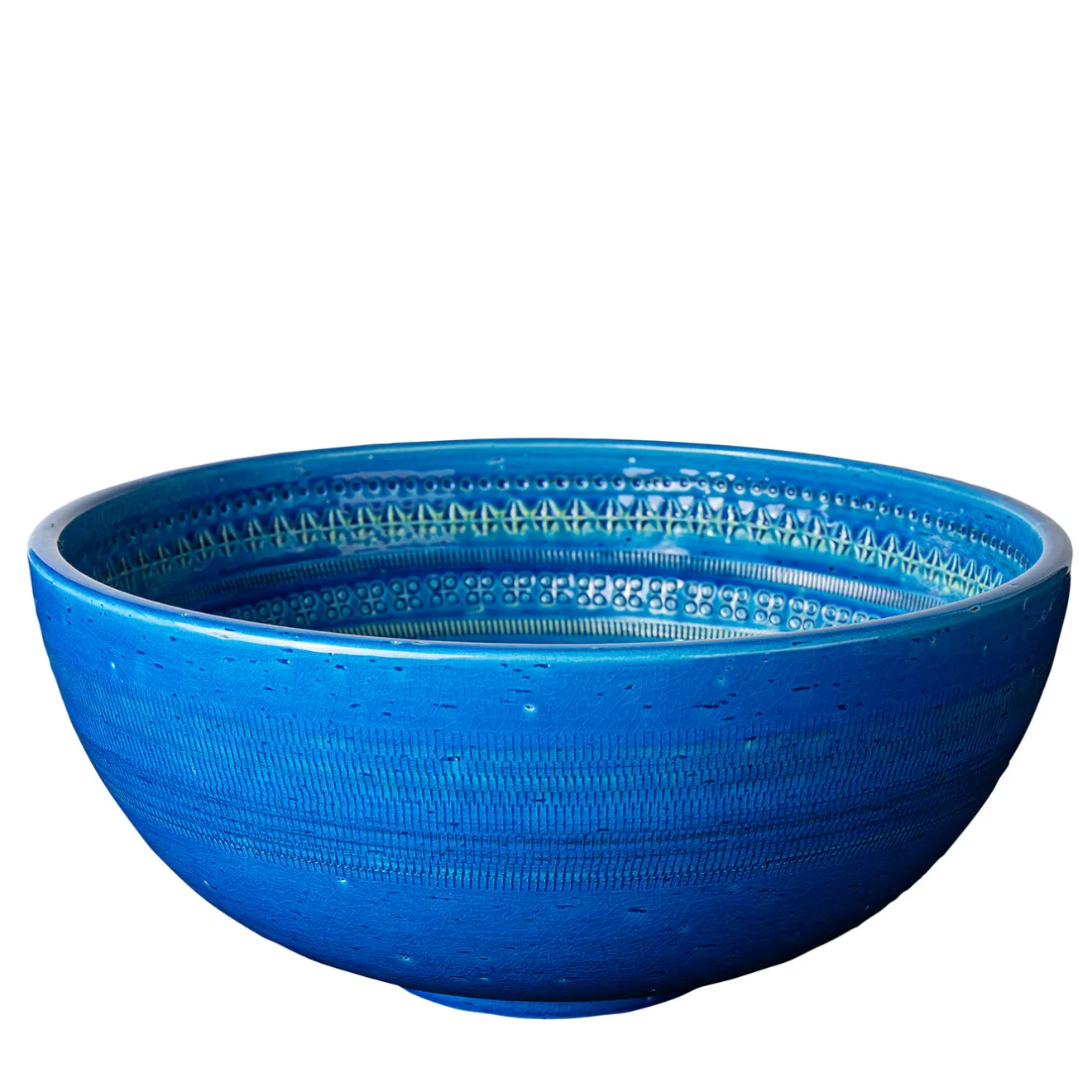Bitossi Ceramiche Ciotola Decorativa Bolo Blu di Aldo Londi