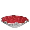 IVV Ciotola Decorativa in Vetro Rosso a Scallop Lirica