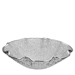 IVV Ciotola Decorativa in Vetro Argento a Scallop Lirica