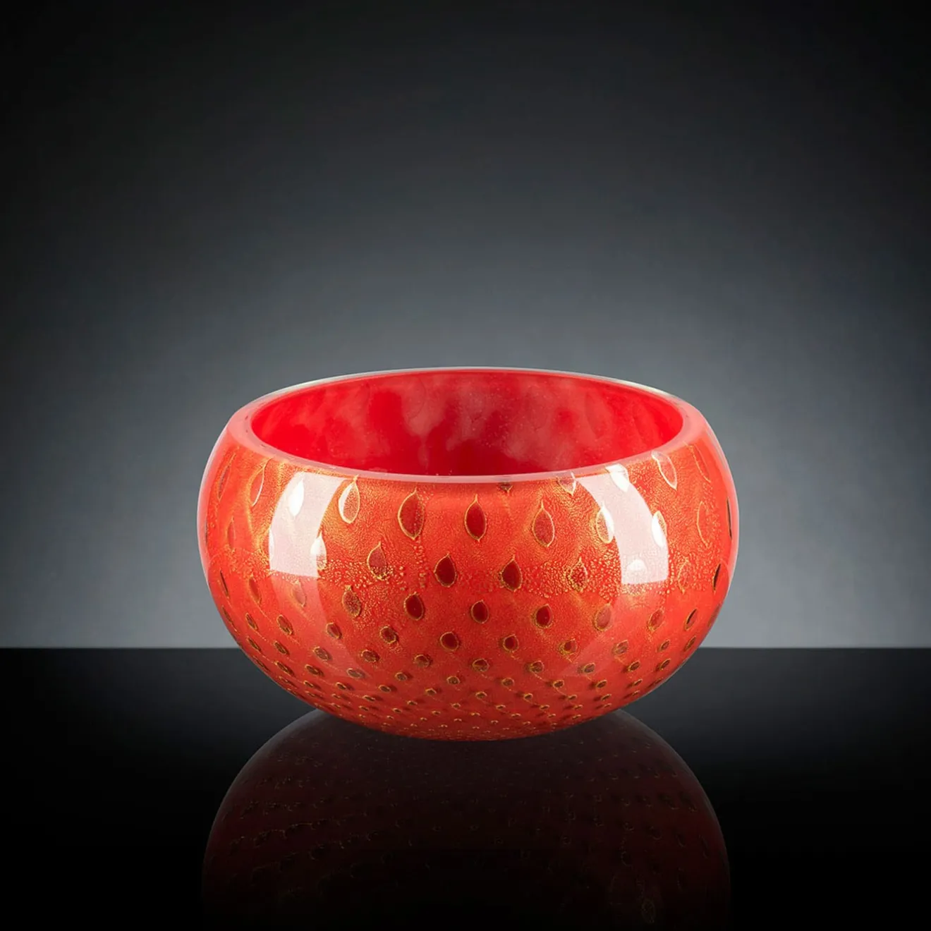 VGnewtrend Ciotola decorativa Mocenigo oro e rosso