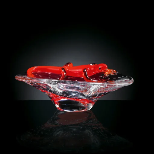 VGnewtrend Ciotola rotonda con geco rosso