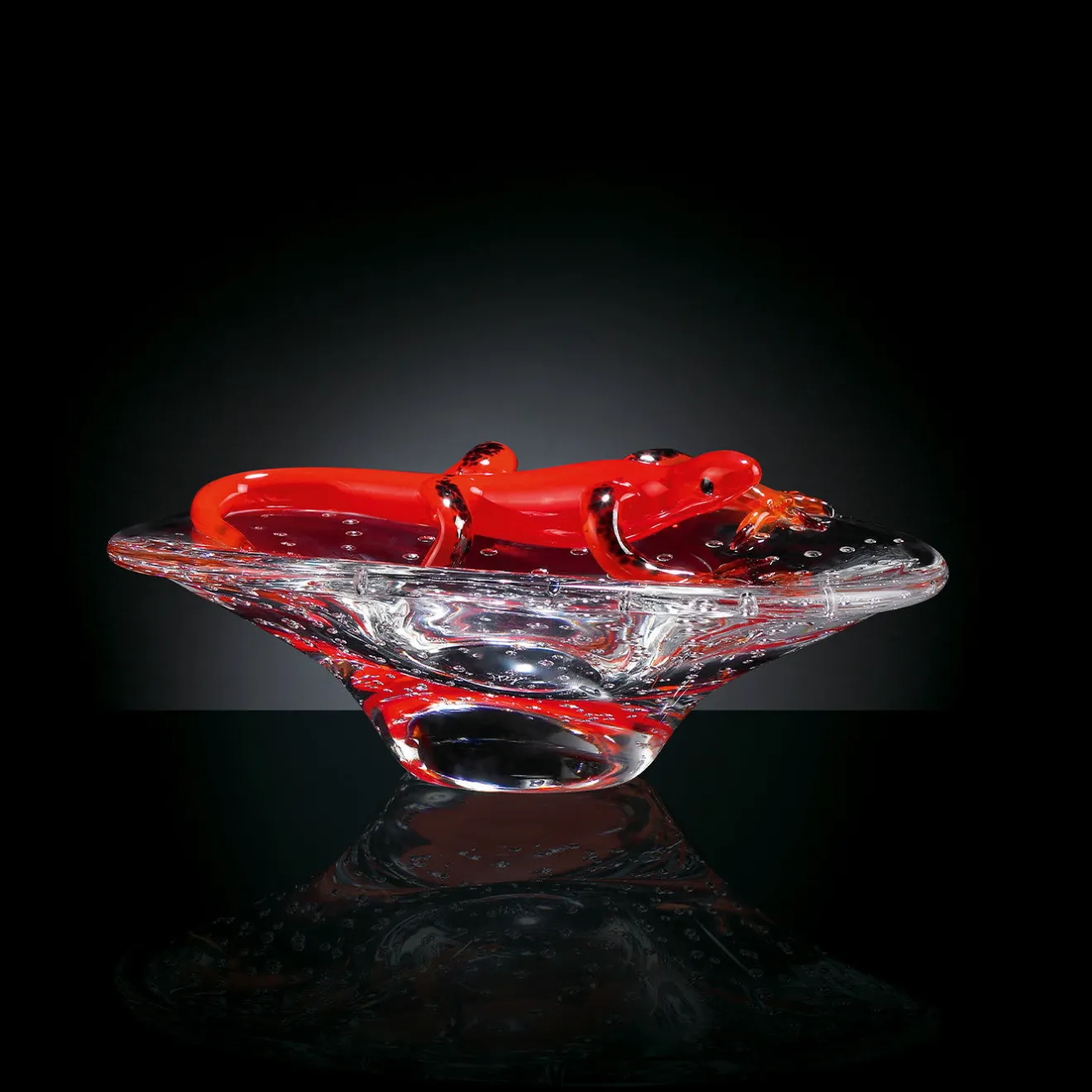 VGnewtrend Ciotola rotonda con geco rosso