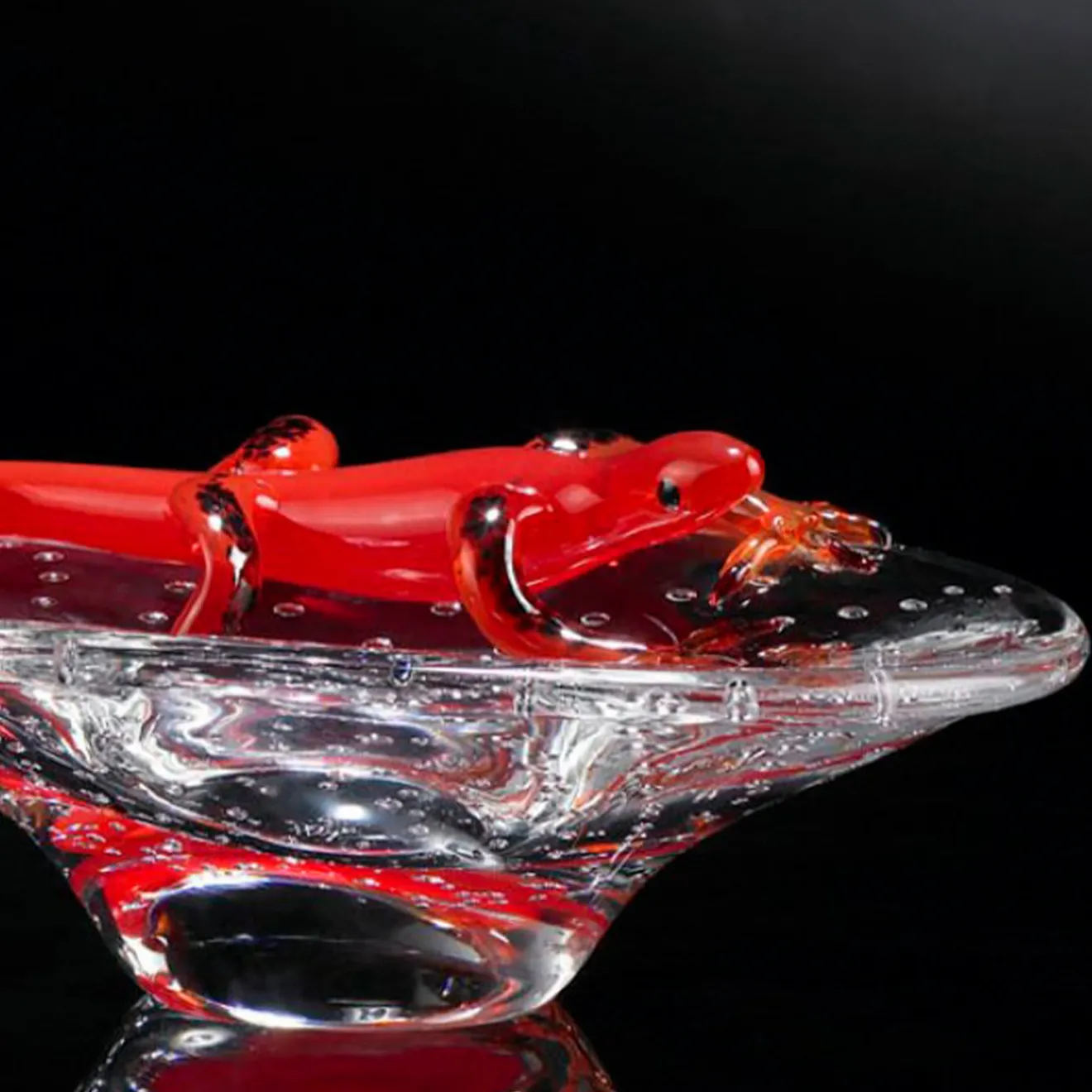 VGnewtrend Ciotola rotonda con geco rosso