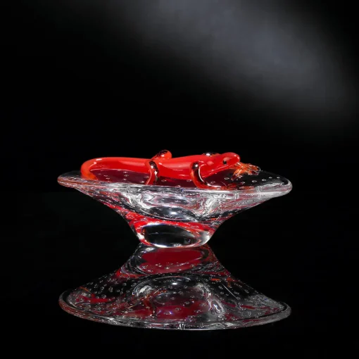 VGnewtrend Ciotola rotonda con geco rosso