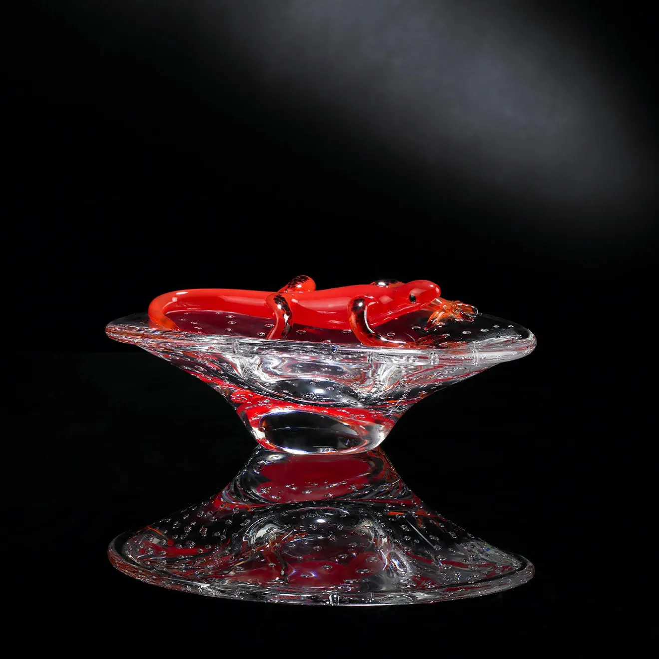 VGnewtrend Ciotola rotonda con geco rosso