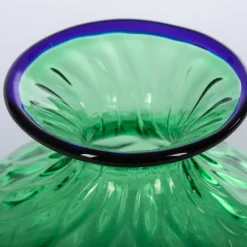 Officine di Murano 1295 Cipolla Balloton Vaso verde con bordo blu