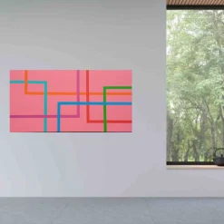 Le Meduse Color Spaces In Fondo è Rosa Pittura acrilica su tela