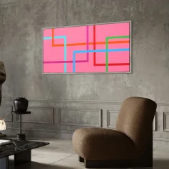 Le Meduse Color Spaces In Fondo è Rosa Pittura acrilica su tela