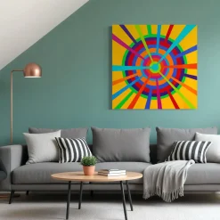Le Meduse Color Spaces Mandala Pittura acrilica polimaterica su tela