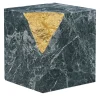 Alimonti Milano Colpo Da Maestro Scultura cubica in marmo argentato foglia oro