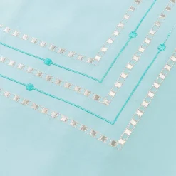 TessilArte Completo Letto Ametista Azzurro Chiaro Ricamato in Raso di Cotone