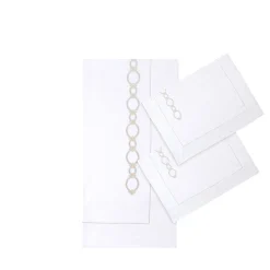 TessilArte Completo Letto Bluemoon in Raso di Cotone Ricamato Bianco