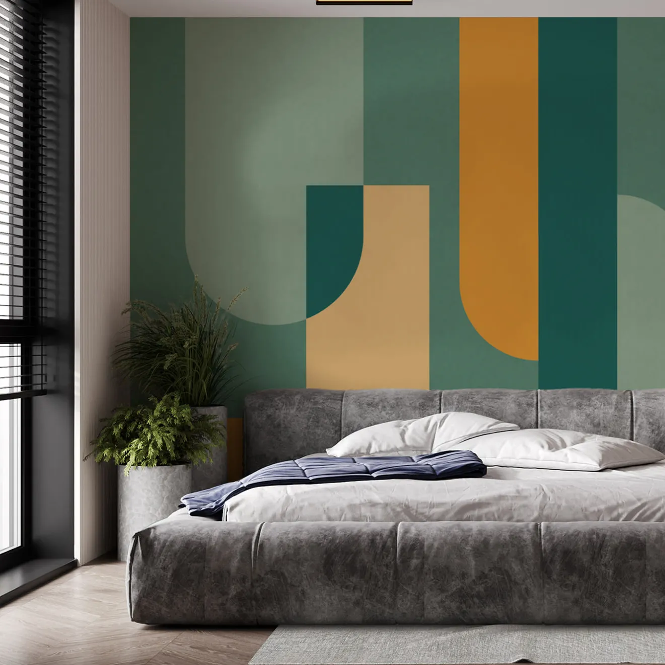 Officinarkitettura Composition Green Bhaus 100 Carta da parati