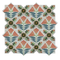Studio Le Nid Composizione di Piastrelle in Ceramica Multicolore Armony con Motivo Floreale