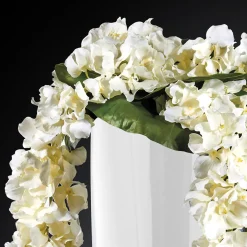 VGnewtrend Composizione floreale finta Oslo con vaso bianco