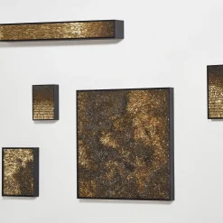 CaCO3 Studio Composizone N1 Set Di 5 Pannelli Decorativi In Vetro Oro