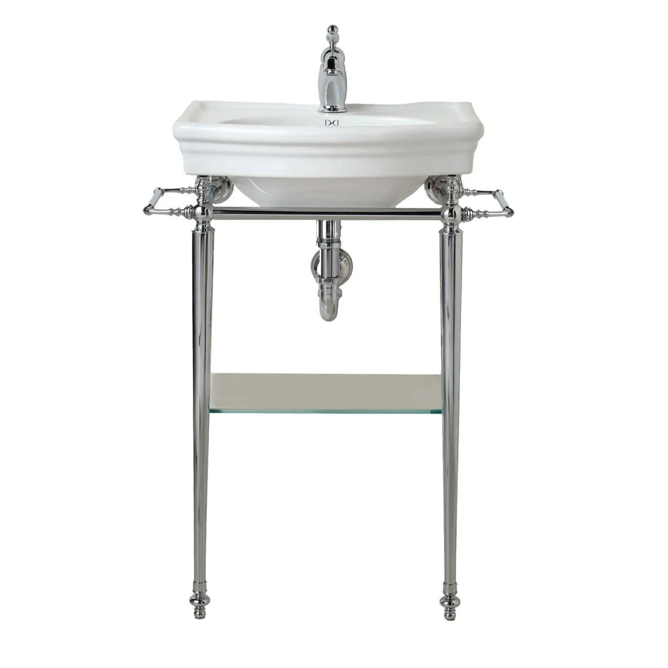Devon&Devon Consolle Jolie in ceramica bianca e finitura cromata