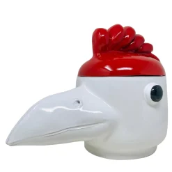 Freaklab Contenitore grande uccello rosso e bianco con coperchio