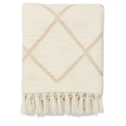 Villa Como Coperta beige a motivi geometrici