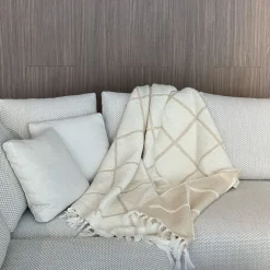 Villa Como Coperta beige a motivi geometrici