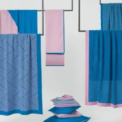 Masserano Cashmere Coperta Biella in pelle blu e rosa