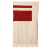 The House of Lyria Coperta Ciconi in lana e lino con frange beige e rosse