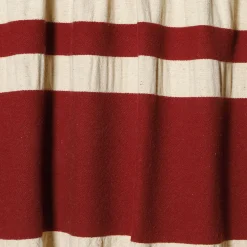 The House of Lyria Coperta Ciconi in lana e lino con frange beige e rosse