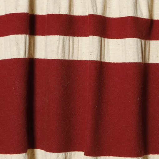 The House of Lyria Coperta Ciconi in lana e lino con frange beige e rosse