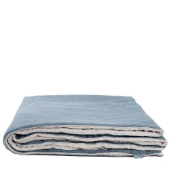 Once Milano Coperta di lino a pois blu chiaro