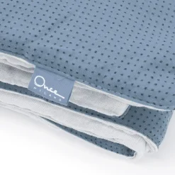 Once Milano Coperta di lino a pois blu chiaro